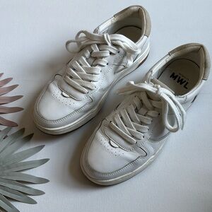 Madewell Low Top White/Cream/Tan Lace Up Sneakers - Size 6.5